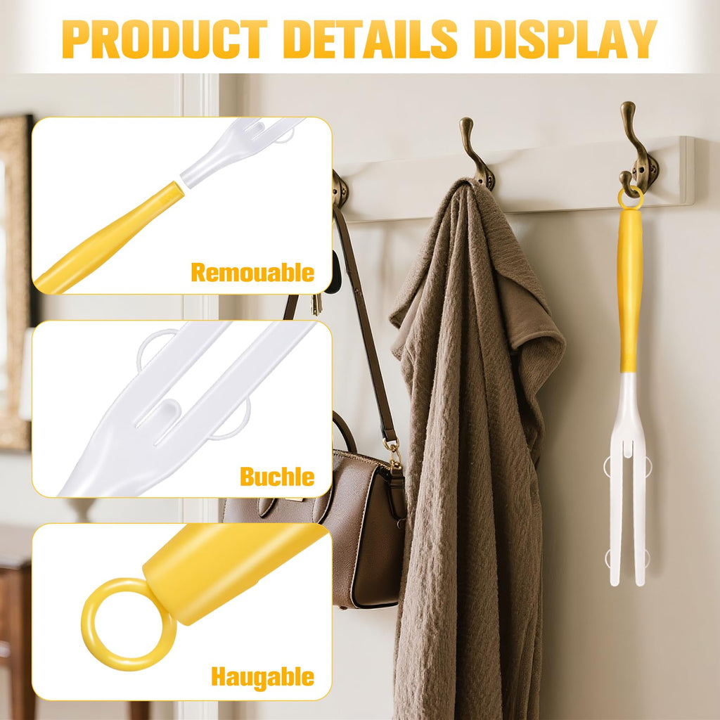 12PCS Replacement Dust Handles Stick Only Compatible with Swiffer Duster Handle Extendable Detachable Wand for Cleaning Car Blinds Furniture Electronics (12, Yellow & White)