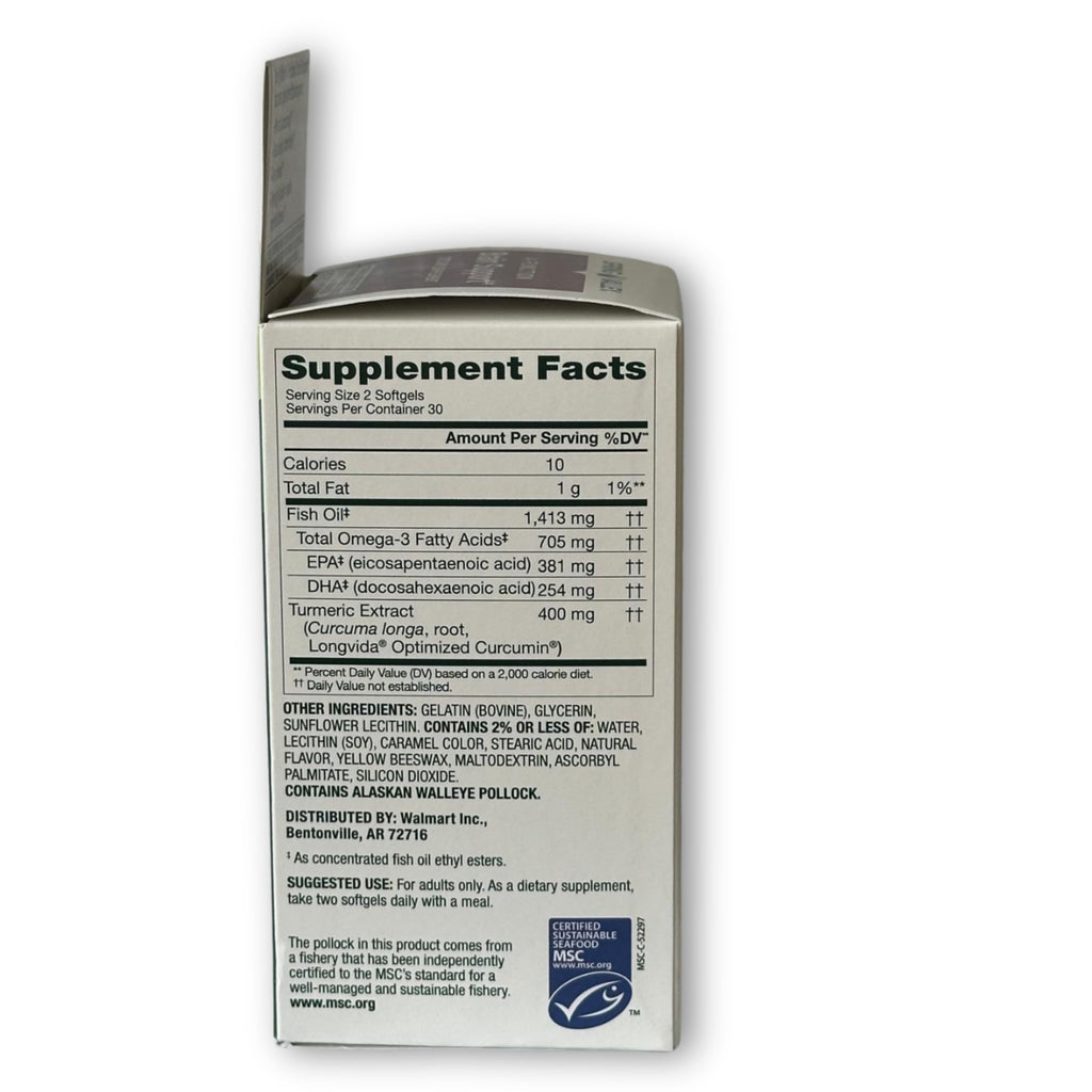 Brain Support 4 Function- Supplement with Omega 3 Turmeric, 60 Softgels (Pack of 1), Boxed by Fusion Shop Store