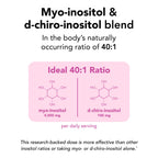 Theralogix Ovasitol Inositol Powder - 90-Day Supply - Myo-Inositol & D-Chiro Inositol for Hormone Balance & Ovarian Function Support* - NSF Certified - 400 g (180 Servings)