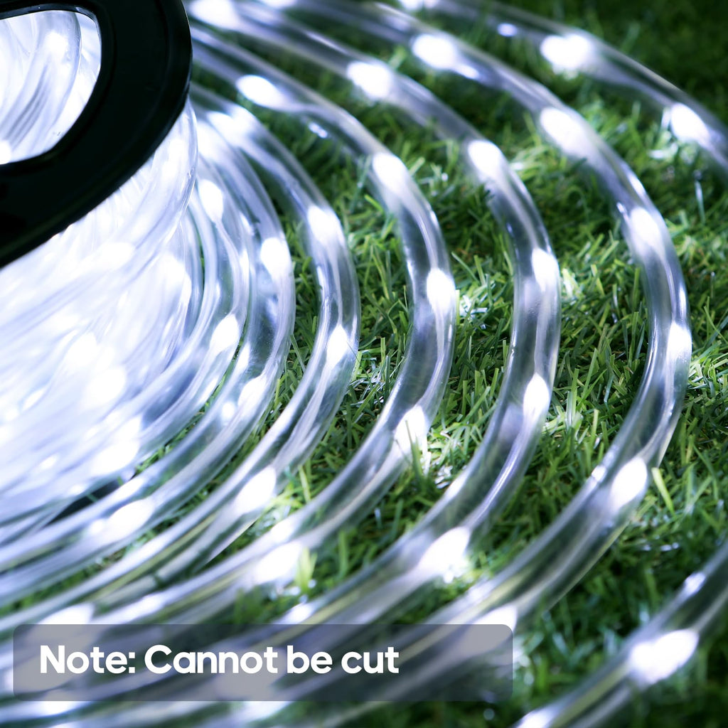 100Ft 720 LED Rope Lights for Outside with Remote & Plug - Cool White