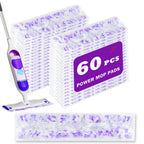 60 Pack Disposable Power Mop Pad Refills , Compatible with Swiffer Power Mop Refills, Thickened Multi-Surface Replacements for Swiffer Wet Pads Refill on All Finished Floors.