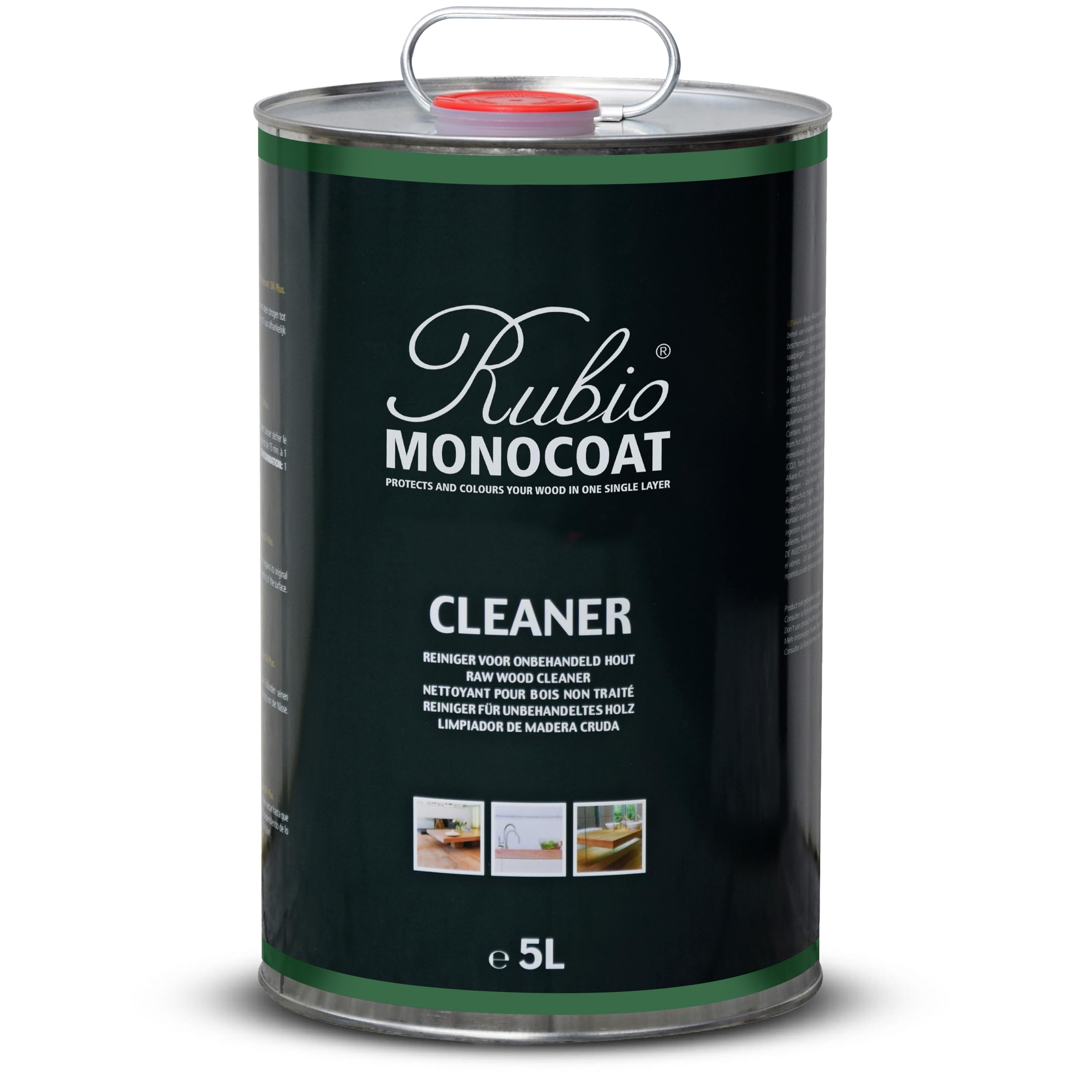 Rubio Monocoat Raw Wood Cleaner, 5,000 ft² | Preparatory Cleaning for Wood Surfaces | Removes Dust After Sanding & Vacuuming | Use Before Finishing with Oil Plus 2C | 5 Liters
