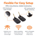 Amazon Basics Digital Wireless Guitar System Transmitter/Receiver with Rechargeable Batteries, Black