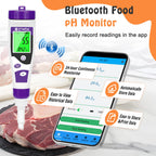 EZTOCH Food pH Meter, Digital pH Meter for Food Fermentation Canning Cooking, Smart Sourdough pH Tester for Bread Cheese Sauces, Measure pH in Water, Brewing, Meat, Sausages, Pickles, Sushi Rice