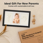 KeaBabies Baby Hand and Footprint Kit, Clay Keepsake Frame (Onyx Black)