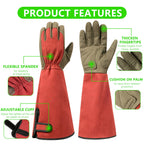 Yionaiyi Professional Rose Pruning Thorn Proof Gardening Gloves with Long Forearm Protection for Men and Women (1 Pair) (red, Medium)…