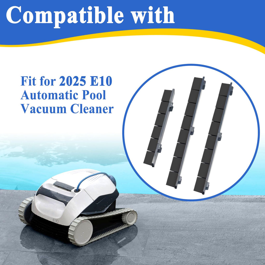 Alsoyixia 6Pcs Rubber Strips for 2025 E10 Automatic Pool Vacuum Cleaner, Pool Cleaner Bottom Brush Strips (2Set)