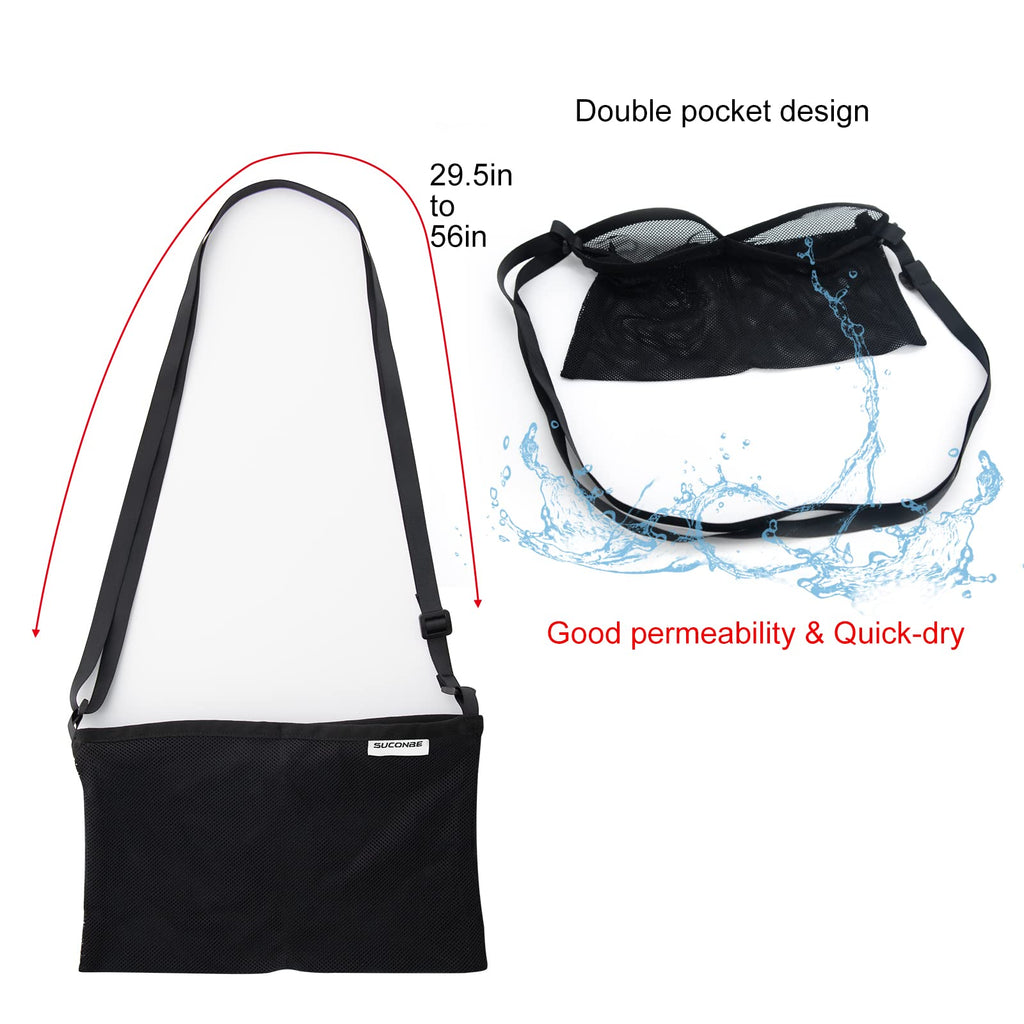 SUCONBE Adjustable Mastectomy Drain Holder Drainage Pouch with Shower Bag for Breast Surgery Mastectomy Breast Reduction Augmentation Post-Surgery Recovery Support Patient Care Kit (Black)