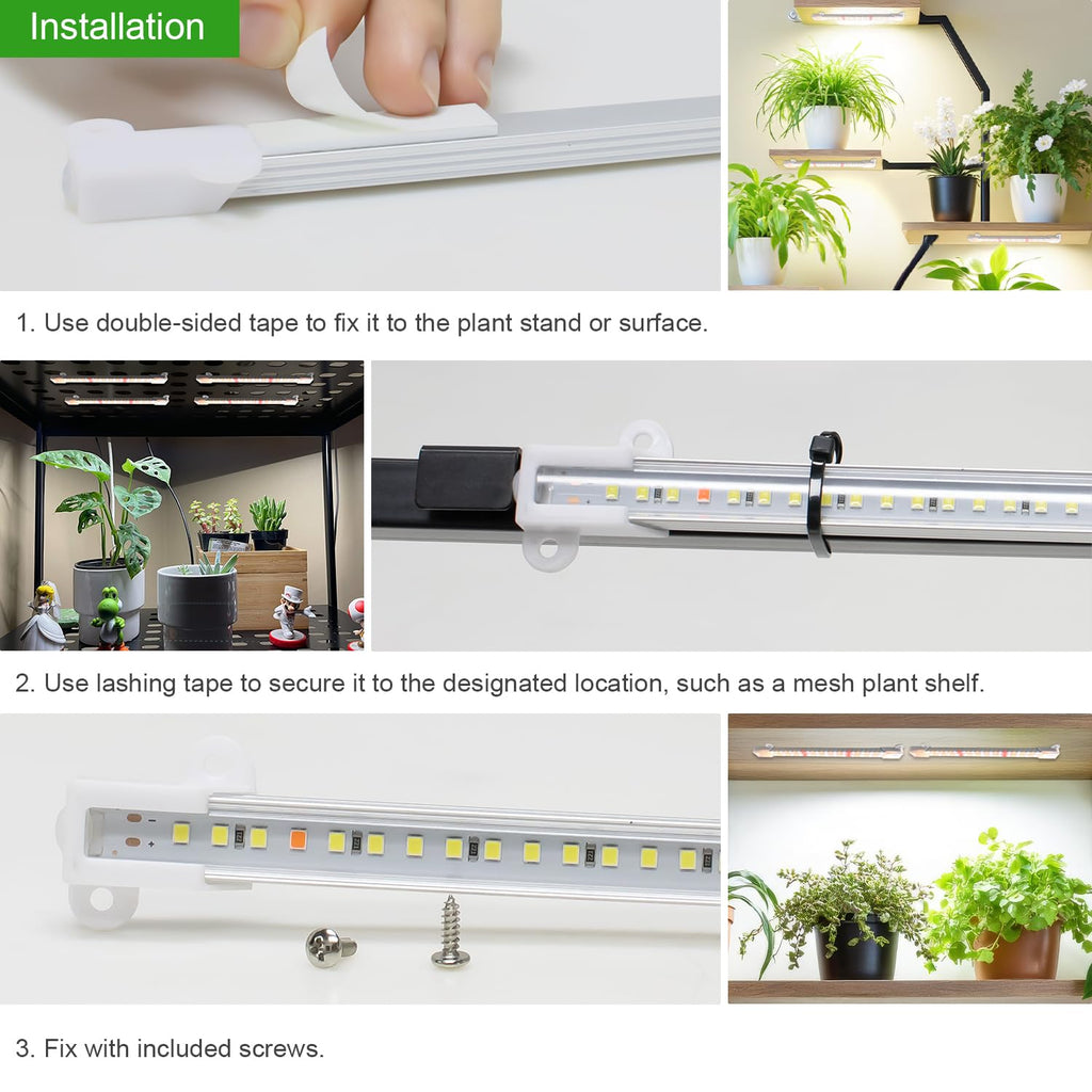 Wiaxulay 8in Grow Lights for Indoor Plants, Full Spectrum Plant Light Strip