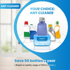 Bisenkud 2 Pack Refillable Bottle for Swiffer® Wet Jet™ Mop - 500ml /17 FL OZ - Leak-Proof HDPE Solution Bottle, Empty，Not for Power mop