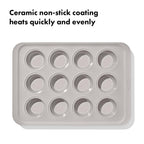 OXO Good Grips Non-Stick Pro Ceramic Coated Metal Bakeware 12 Cup Muffin Pan – Storm Blue