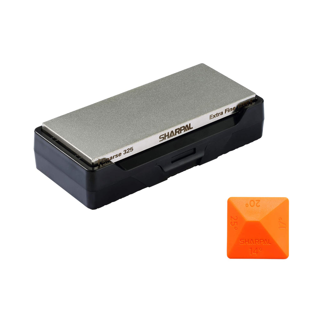 SHARPAL 156N Double-sided Diamond Sharpening Stone Whetstone Knife Sharpener | Coarse 325 / Extra Fine 1200 Grit | Storage Case with NonSlip Base & Angle Guide (6 in. x 2.5 in.) Fathers Day Gift
