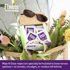Flents Wipe 'N Clear Lens Cleaning Wipes, Pre-Moistened, Gentle Cleaning, AntiStreak, Fast Drying, 4 Portable Boxes Of 75, 300 Count, Individually Wrapped for Travel & Convenience, Made in the USA