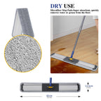 36" Commercial Mop for Floor Cleaning, Masthome Heavy Duty Industrial Mop with 3 Pads, Professional Microfiber Mops with 60'' Long Handle,Large Dust Mops for Office Garage Warehouse Factory Mall(Blue)