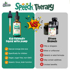 Juneno Speech Therapy Drops - Support Supplement for Kids with Communication Delay Language Brain Development Cognitive Function - Zeolite Vitamins B12 D3 C for Daily Wellness - Sugar Free Gluten-free