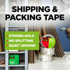 Scotch Sure Start Packing Tape, Clear, Quiet Unwind and Easy Start, 1.88 in. x 54.6 yd., 8 Tape Rolls