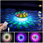 QOLNBY Floating Pool Lights(1 Pack), Rechargeable Pool Lights with 6 Dynamic Lighting Effects, Upper and Lower Color Changing Floating Light, IP68 Waterproof Lights for Pools, Hot Tubs, Fountain