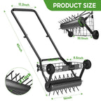 Lawn Aerator Tool, Heavy Duty Manual Lawn Aerators with Dual Weight Up to 100 lbs, Yard Aerator Lawn Tool with 39 Spikes, Grass Aerator for Lawn Care