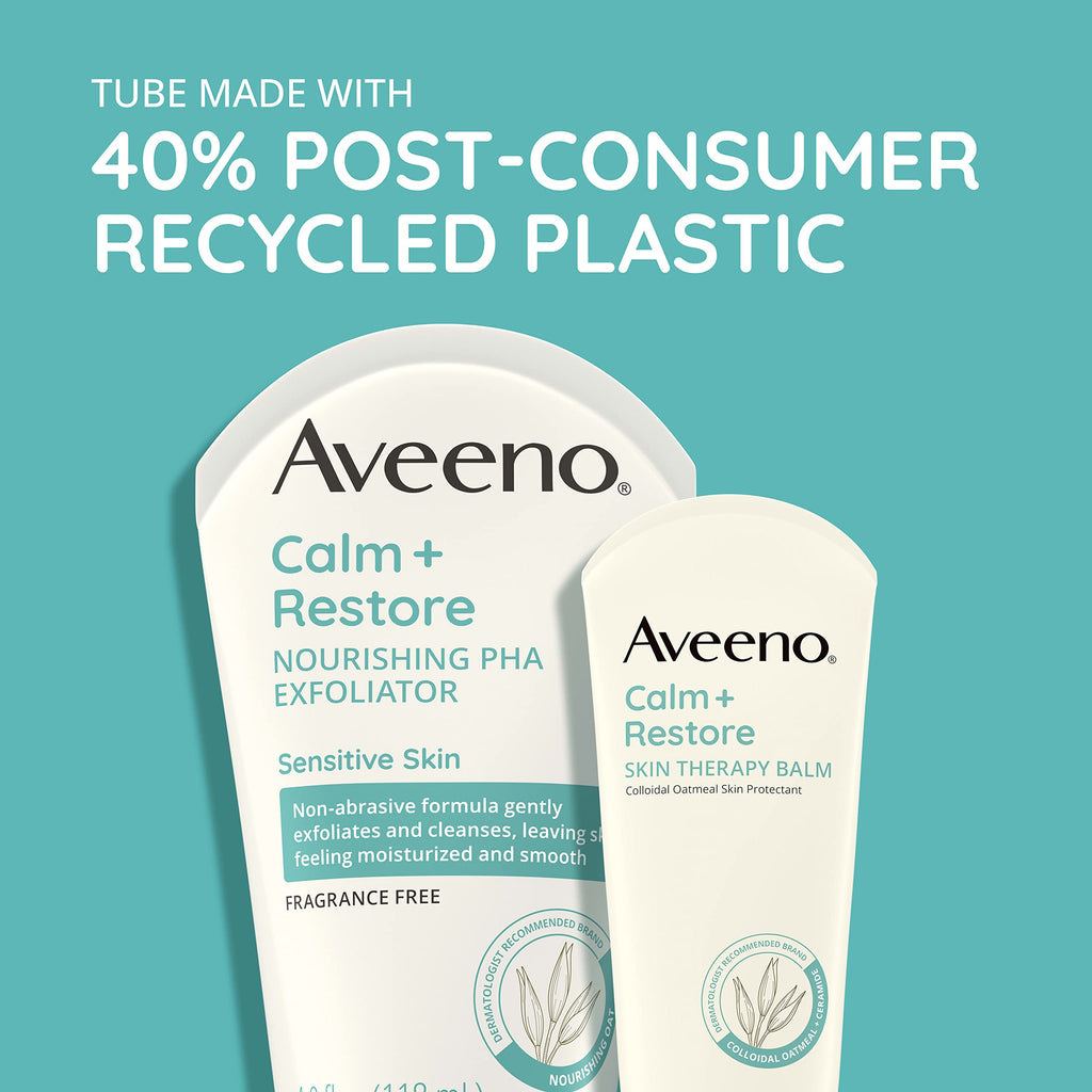 Aveeno Calm + Restore Skin Therapy Balm, Soothing & Moisturizing Skin Protectant for Sensitive Skin, Colloidal Oatmeal & Ceramide to Help Fight Dry Skin, Fragrance- & Steroid-Free, 1.7 oz