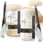 Zunmial Sourdough Starter kit, 34OZ Sourdough Starter Jar with Date Marked Feeding Band, ThermometerCloth Cover & Metal Lid, Reusable Sourdough Bread Baking Supplies, Home Baking Gifts