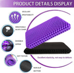 NC Gel Seat Cushion, Breathable Honeycomb Design Seat Cushion ，Body Pressure Distribution Portable Seat Cushion，Gel Seat Cushion for Back Pain Suitable for Home Office Chair Car (Purple+Black)