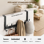 Optish Over The Door Hooks, Door Hanger Hooks for Hanging, Over The Door Towel Racks for Bathroom, Coat Rack Door Towel Hanger Towel Hooks (2Pack, Black)