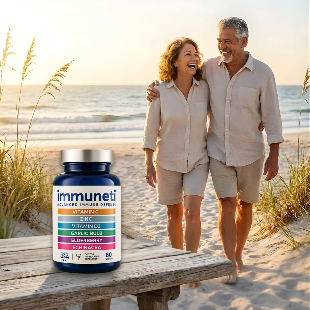 Immuneti Advanced Immune Support – Doctor Formulated 6-in-1 Daily Immunity Supplement – Made in USA – with Vitamin C, D3, Zinc, Elderberry, Garlic & Echinacea - Vital Nutrients & Antioxidants (3)