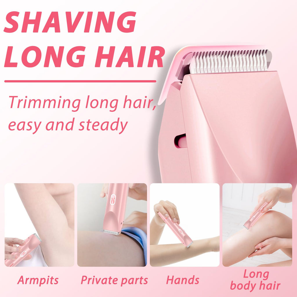 Dermave Bikini Shaver,Dual Head Shaver Women, 2 in 1 Wet & Dry Waterproof Electric Bikini Trimmer for Women(Blue)