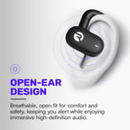 Raycon Fitness Open Ear Earbuds – Open Ear Headphones, Earbuds Wireless Bluetooth, Running Headphones, Sweat & Water-Resistant Earphones, 40 Hours Battery Life (Black)