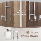 FYY 2 Packs Over The Door Hooks, Heavy Duty Door Hanger Hook, No Drill Wall Hooks for Hanging Coat, Towel, Bag in Bathroom, Closet Fits Most Doors Up to 1-7/8" Thickness （7.87",Silver）