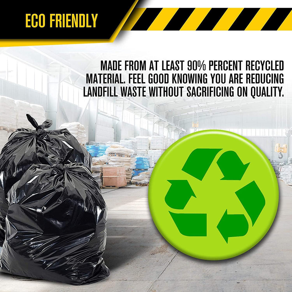 Ultrasac Heavy Duty 45 Gallon Trash Bags Huge 50 Count/w Ties) - 1.8 MIL - 38" x 45" - Large Black Plastic Garbage Bags for Contractor, Industrial, Home, Kitchen, Commercial, Yard, Lawn, Leaf