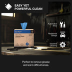 EZbrnd Heavy-Duty Cleaning Cloths Towels, Pop Up Box, Blue Shop Towels, 80sheets/box [X80]