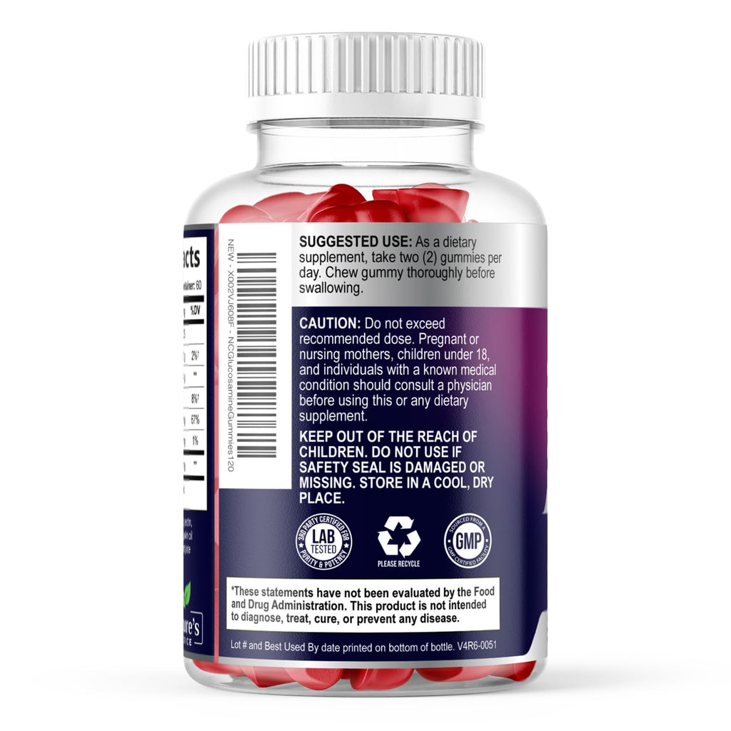 Joint Support Gummies - Extra Strength Glucosamine Gummy Supplement with Vitamin E - Natural Cartilage Joint Health & Flexibility Support, Best Support Glucosamine Chew for Men & Women - 120 Gummies
