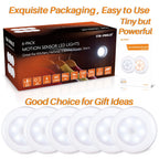 STAR-SPANGLED 6 Pack 2.8” Motion Sensor Lights Indoor AAA Battery Operated, Stick on LED Puck Light for Stairs, Under Cabinet, Closet, Cool White