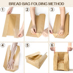 Tripho 100 Pcs Bread Bags for Homemade Bread with Clear Window & 120 Stickers, Sourdough Bread Bags for Storage of Bread,Cookies & Snacks, Large Bakery Paper Bags