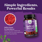 Pure Extract of Saffron Supplements - Crocus Sativus Flower of Saffron Extract Capsules for Good Mood, Metabolism Support & Eye Health - Vitality & Mood Enhancer for Women & Men - 60 Count - 2 Pack