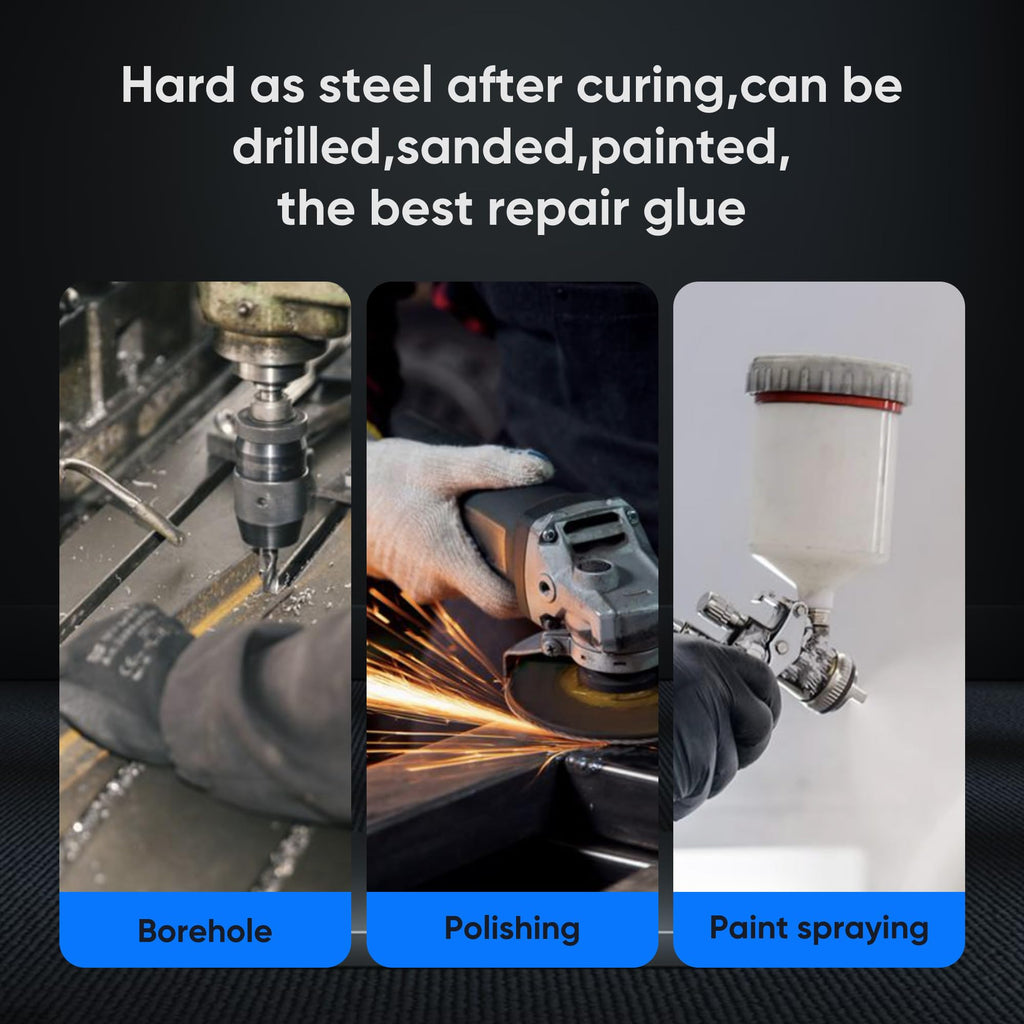 Metal Glue,Heavy Duty Waterproof Epoxy Welding Adhesive,30min Set, 24h Cure