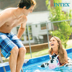 INTEX 28021E Pool Cover: For 10ft Round Easy Set Pools – Includes Rope Tie – Drain Holes – 12in Overhang – Snug Fit