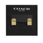 COACH Quilted C Huggie Earrings Golden One Size