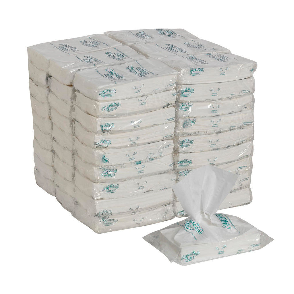 Georgia-Pacific Angel Soft Professional Series Polyflex 2-Ply Facial Tissue Paper (47580),96 Sheets Per Pack, 54 Bulk Tissue Packs Per Case, Fits Any Dispenser