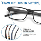 JAWSOCK 4 Pack Reading Glasses Blue Light Blocking for Men Women,Rectangular Frame Computer Readers with Spring Hinge,Reading Glasses for Men Women，Anti Eyestrain/UV Ray Eyeglasses (1.75x)