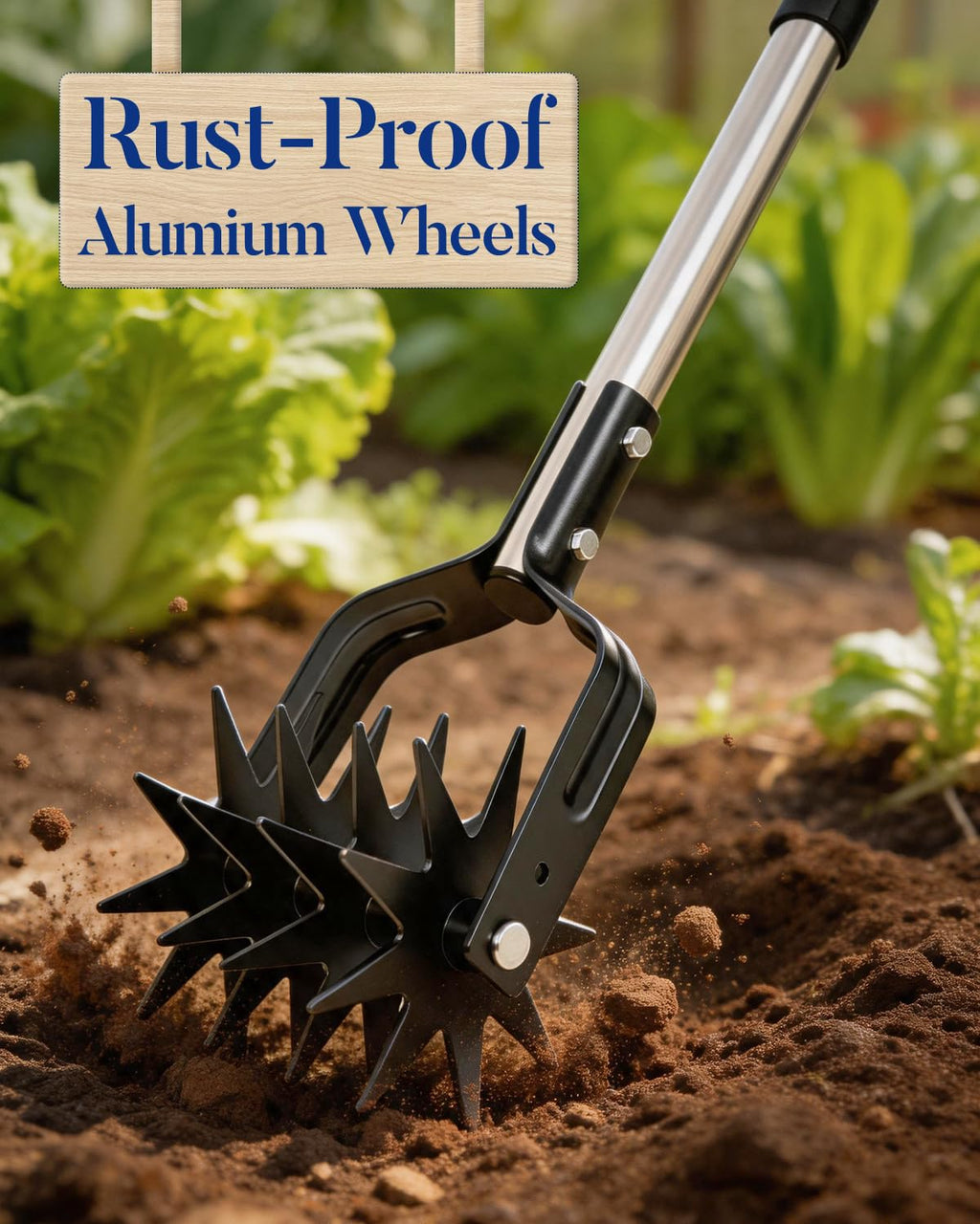 Joyhalo Rotary Cultivator Garden Tool Manual Hand Tiller