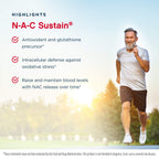 Jarrow Formulas N-A-C Sustain 600 mg, Dietary Supplement, NAC 600 mg, an Antioxidant Amino Acid Support for Liver Health, 60 Day Supply, 60 Tablets (Pack of 2)