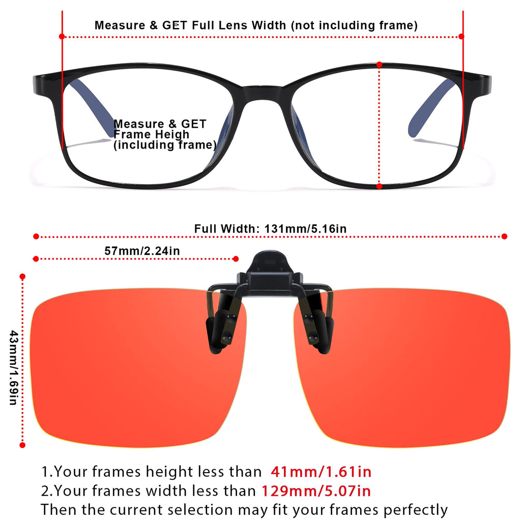 VIEWBETTER 3 Pack Clip On Blue Light Blocking Glasses for Eyes Strain/Light-Sensitive Flip Up Computer Gaming Glasses BL801