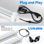 JESLED Waterproof T8 Grow Lights, 4FT 5000K Full Spectrum Daylight, 2Packs