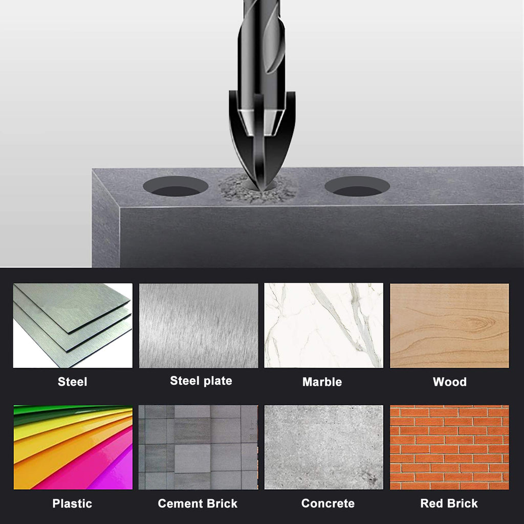 10 Pcs 5/32" Masonry Concrete Drill Bit Set for Tile Brick Glass Plastic Wood, Cross Tungsten Carbide Tip, Hex Shank, Work with Ceramic Porcelain Tile Wall Mirror Paver, 5/32 Inch Drill Bits,4mm