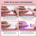 Glamnetic Halloween Press On Nails, Medium Almond, Matte, Red Bottom