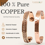 Pure Copper Bracelets - for Men and Women | Set of 2 | Gift Box | Handmade, 100% Copper, Adjustable| Fathers Day