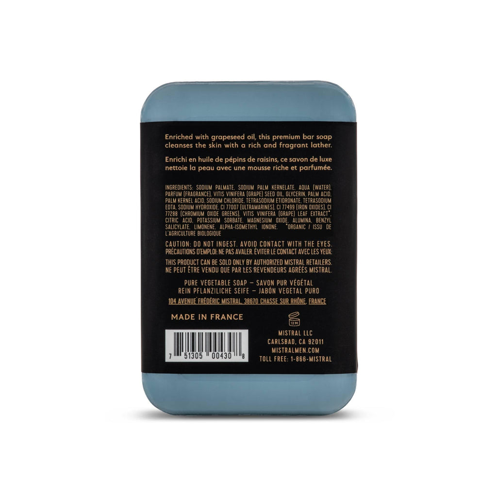 Mistral Cedarwood Marine Luxury Bar Soap for Men | Men’s Natural Soap Bar | Paraben, Phthalates Free | Moisturizing & Triple-Milled Natural Soap for Men - Made in France | Large, 8.8 oz