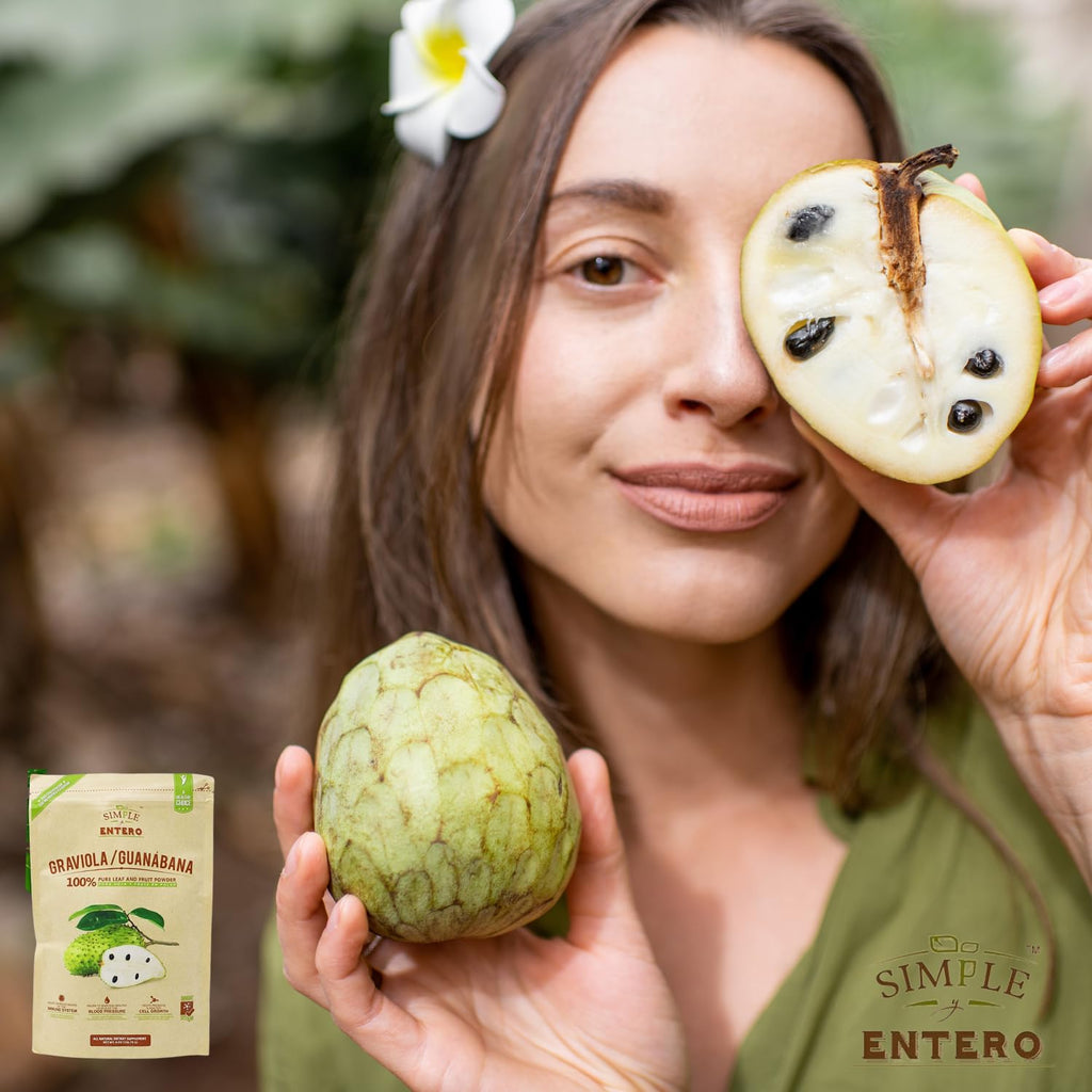 Simple y Entero Graviola/Guanabana, 100% Pure Leaf Powder, Helps You Boost Your Immune System, Vegan, 8 Oz, Bag (Pack of 2)